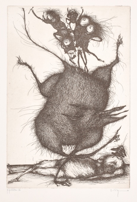 Überwältigter Wolf