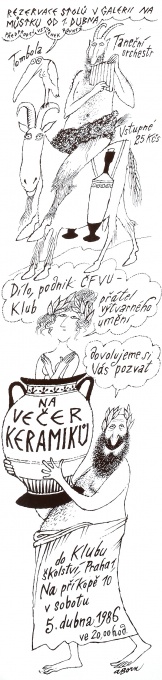 Pozvánka na večer keramiků 5. dubna 1986