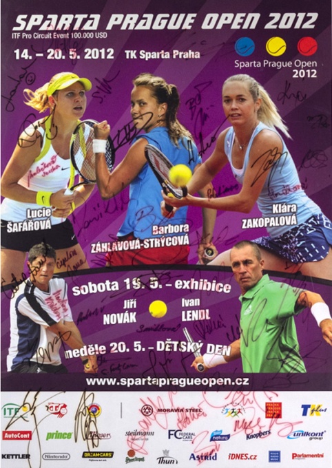 Plakát Sparta Prague Open 2012 s autogramy