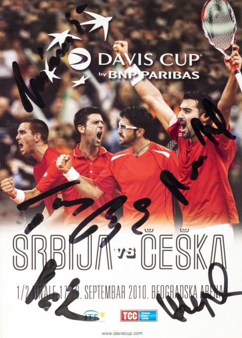 Davis Cup, Serbia vs. Češka, autogramy hráčů