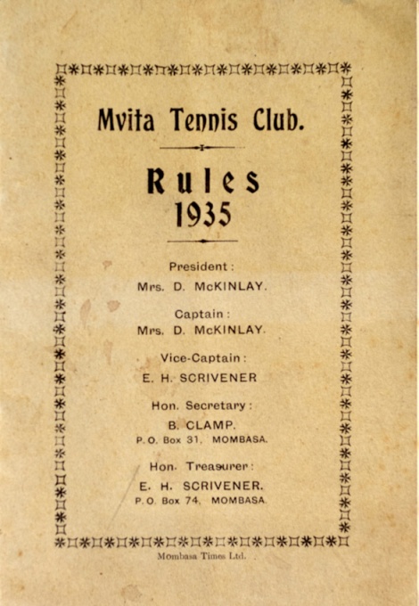 Pravidla Mvita Tennis Club, Mombasa, Rules