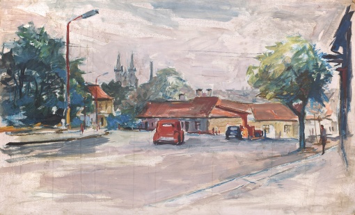 Červený automobil