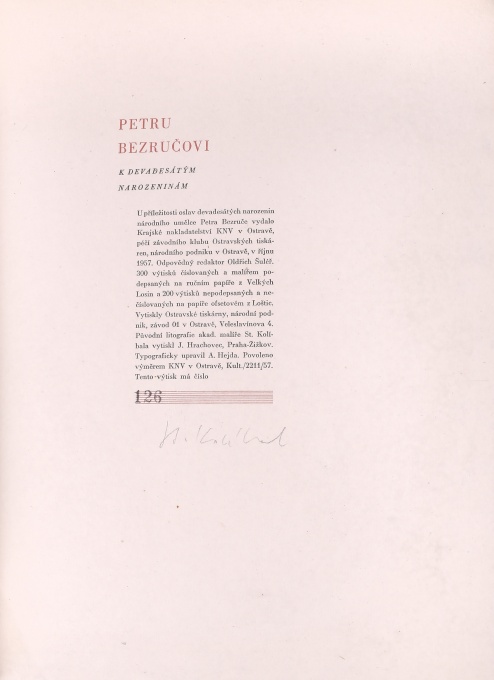 Petru Bezručovi k devadesátým narozeninám