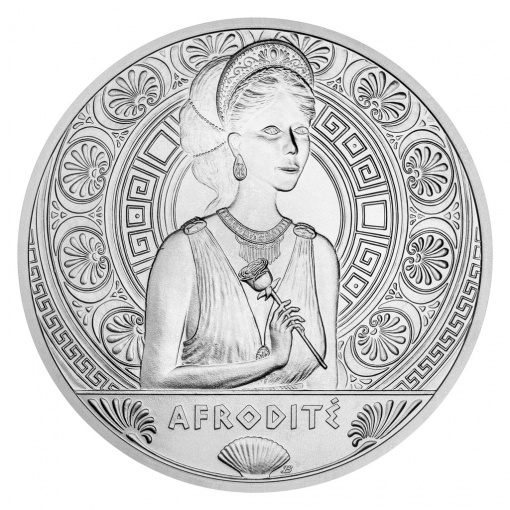Stříbrná mince Bohyně světa - Afrodíté stand