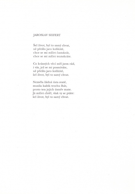 Jaroslav Seifert, Prsten třeboňské madoně, 5 ks