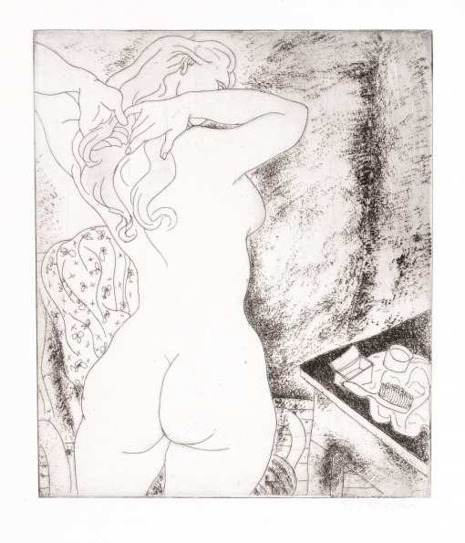 Dívka upravující si vlasy