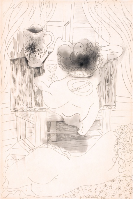 Zátiší s ležícím aktem