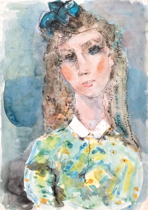 Dívka s modrou mašlí