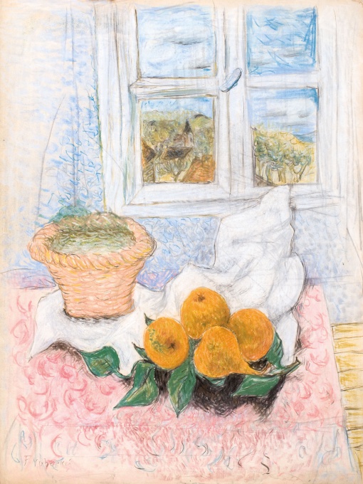 Zátiší s s mísou a ovocem