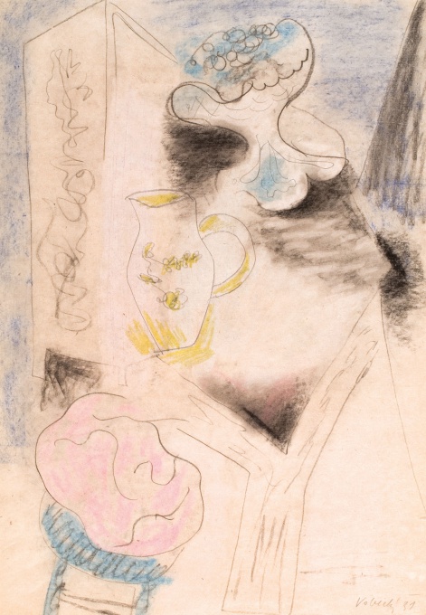 Zátiší s hrozny a džbánem