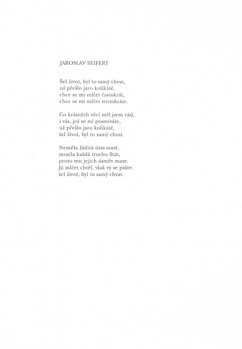 Jaroslav Seifert, Prsten třeboňské madoně, 5 ks