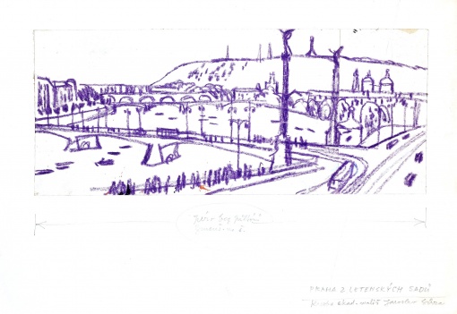 Praha z Letenských sadů, Paříž, 2 ks