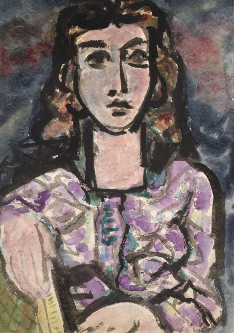 Dívka s fialovými šaty