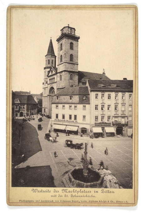 Westseite des Marktplatzes in Zittau