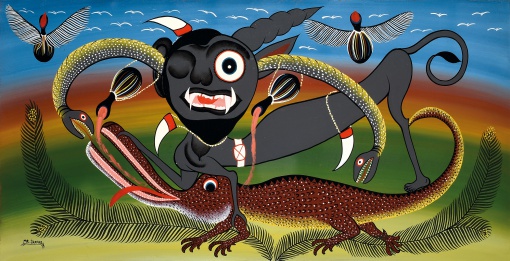 Šitan lev zabíjí krokodýla