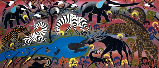 Africká fauna v kráteru Ngorongoro