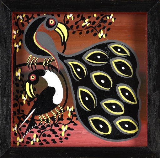 Páv a pták na stromě