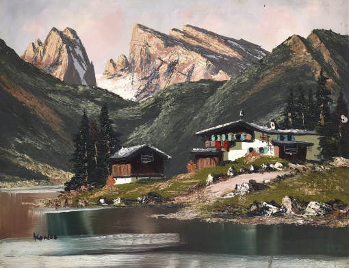 Chalupy v Tyrolských Alpách