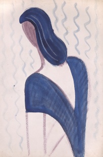 Dívka s modrými vlasy
