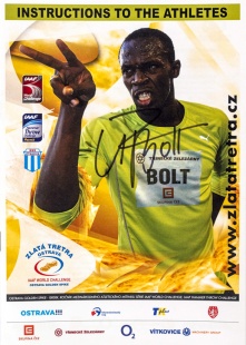 Zlatá tretra Ostrava, Usain Bolt, autogram