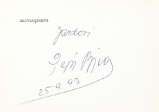 Podpisová kartička  Josef Bican