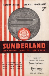 Sunderland Assn Football Club vs. Dynamo Czechoslovakia (Slavia)
