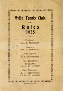 Pravidla Mvita Tennis Club, Mombasa, Rules