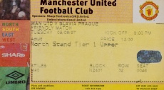 Vstupenka fotbal - Manchester United vs. Slavia Prague, 1997