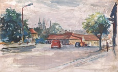 Červený automobil