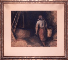 Žena ve stodole