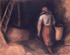 Žena ve stodole
