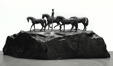 Čtyři koně s jezdcem