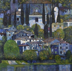 Přímořská krajina podle G. Klimta
