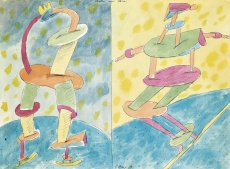 Skater and skier