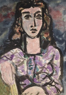 Dívka s fialovými šaty