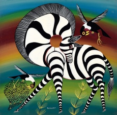 Zebra a ptáci
